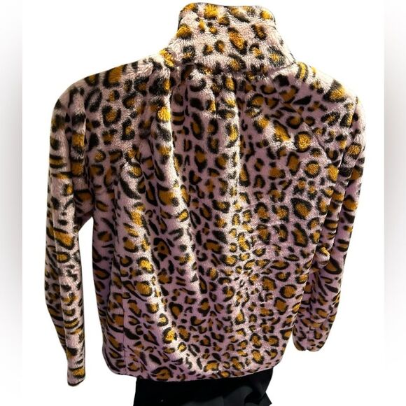 Playing for Keeps Faux Fur Leopard Print Pullover Sweater Womens Size Large NWOT - Picture 11 of 13